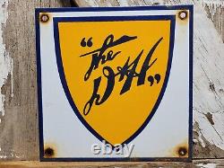 Vintage D&h Railway Porcelain Sign Old 8 Delaware Harding Trai. Railroad Marker