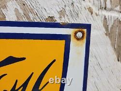Vintage D&h Railway Porcelain Sign Old 8 Delaware Harding Trai. Railroad Marker