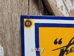 Vintage D&h Railway Porcelain Sign Old 8 Delaware Harding Trai. Railroad Marker