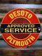 Vintage Desoto Plymouth Porcelain Old Sign Automobile Car Dealer Sales Service