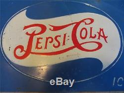 Vintage Double-Dot Embossed Pepsi Sign Antique Old Pepsi-Cola Soda Cola 8269