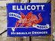 Vintage Ellicott Dredge Porcelain Sign Old Gas Hydraulic Machinery Dragon Model