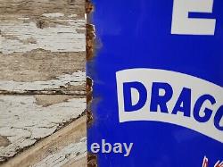 Vintage Ellicott Dredge Porcelain Sign Old Gas Hydraulic Machinery Dragon Model