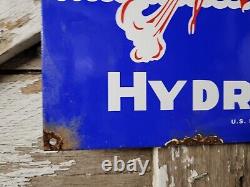Vintage Ellicott Dredge Porcelain Sign Old Gas Hydraulic Machinery Dragon Model