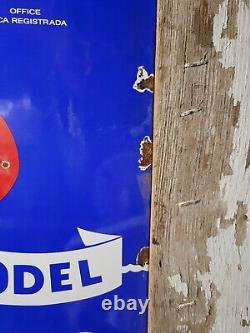 Vintage Ellicott Dredge Porcelain Sign Old Gas Hydraulic Machinery Dragon Model