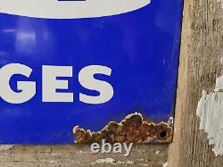 Vintage Ellicott Dredge Porcelain Sign Old Gas Hydraulic Machinery Dragon Model