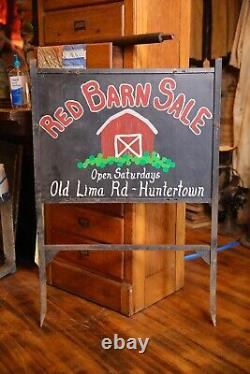 Vintage Farm Sign Red Barn Metal display tractor dairy old antique sign bracket