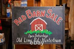 Vintage Farm Sign Red Barn Metal display tractor dairy old antique sign bracket