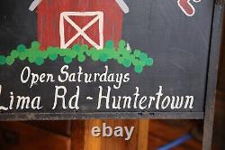 Vintage Farm Sign Red Barn Metal display tractor dairy old antique sign bracket