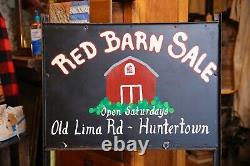 Vintage Farm Sign Red Barn Metal display tractor dairy old antique sign bracket