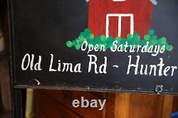 Vintage Farm Sign Red Barn Metal display tractor dairy old antique sign bracket