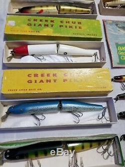 Vintage Fishing Tackle Creek Chub Collection Old Fishing lures & Vintage Sign