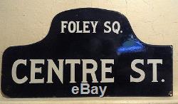 Vintage Foley Square Court NYC Old Street Sign Antique Law Judge Lawyer Attorney