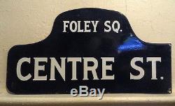 Vintage Foley Square Court NYC Old Street Sign Antique Law Judge Lawyer Attorney