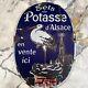 Vintage French Salt Porcelain Sign Old General Store Chimney Potash Food Grocery