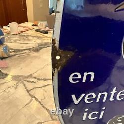 Vintage French Salt Porcelain Sign Old General Store Chimney Potash Food Grocery