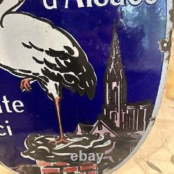 Vintage French Salt Porcelain Sign Old General Store Chimney Potash Food Grocery