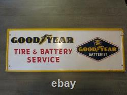 Vintage Goodyear Rack Sign Original Antique Old Tire Rubber Tires 10456