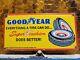 Vintage Goodyear Tires Porcelain Sign Old 1949 Gas Automobile Parts Dealer Store
