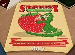 Vintage & Gorgeous 1983 Strawberry Festival Ponchatoula La. Signed Old Poster