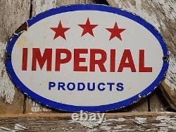 Vintage Imperial Porcelain Sign Old Advertising Signage From Gas Station In Ohio