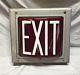 Vintage Industrial Art Deco Theater Exit Sign Ruby Light Fixture Old 104-18j