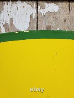 Vintage John Deere Porcelain Sign 3ft Old 1962 Quality Farm Tractor Equipment