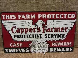 Vintage Kansas Cappers Farm Sign Farming Farmer Antique Old Warning 10837