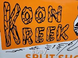 Vintage Koon Kreek Porcelain Sign Old Firearm Gun Shotgun Rifle Split Phot Ammo