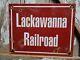 Vintage Lackawanna Railroad Porcelain Sign Old Train Railway Marker Collectible