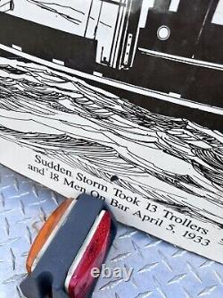 Vintage Large Steel Sign Antique Ship Salmon Troller 1933 60x28 Boat Fishing Old