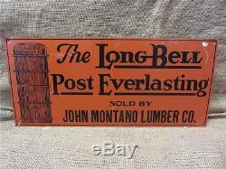Vintage Long Bell Post Co Metal Sign Old Antique Office Store Business 8426