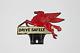 Vintage Mobil Pegasus Antique Gas Oil License Plate Topper Sign New Old Stock