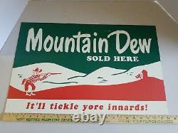 Vintage Mountain Dew Sign Antique Old Soda Rare