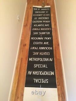 Vintage NYC Subway Train Antique Brooklyn Manhattan Destination Old Roll Sign