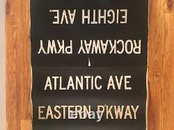 Vintage NYC Subway Train Antique Brooklyn Manhattan Destination Old Roll Sign