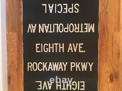 Vintage NYC Subway Train Antique Brooklyn Manhattan Destination Old Roll Sign