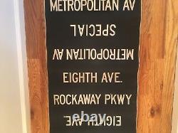 Vintage NYC Subway Train Antique Brooklyn Manhattan Destination Old Roll Sign