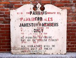 Vintage No Parking Sign Gate Entrance wood sign old hand painted antique finial