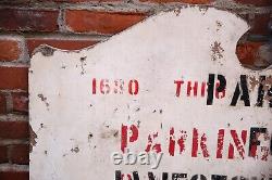 Vintage No Parking Sign Gate Entrance wood sign old hand painted antique finial