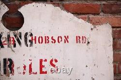 Vintage No Parking Sign Gate Entrance wood sign old hand painted antique finial
