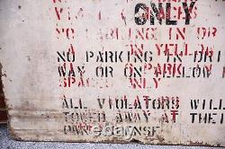 Vintage No Parking Sign Gate Entrance wood sign old hand painted antique finial