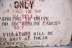Vintage No Parking Sign Gate Entrance wood sign old hand painted antique finial