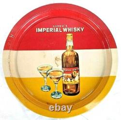 Vintage Old Antique Carew's Imperial Whisky Litho Tin Tray / Plate Sign Board