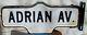 Vintage Old Antique Double Sided Street Sign Metal Post Bracket Adrian Av