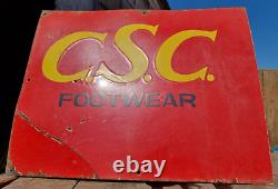 Vintage Old Antique Rare C. S. C. Footwear Adv. Porcelain Enamel Sign Board