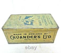 Vintage Old Antique Rare Cavander's Navy Cut Cigarettes Litho Tin Box, London
