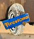 Vintage Old Antique Rare Firestone Tire Ad Miniature Porcelain Enamel Sign Board