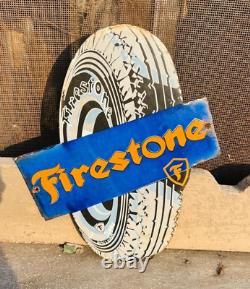 Vintage Old Antique Rare Firestone Tire Ad Miniature Porcelain Enamel Sign Board