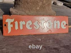 Vintage Old Antique Rare Firestone Tire Ad Miniature Porcelain Enamel Sign Board
